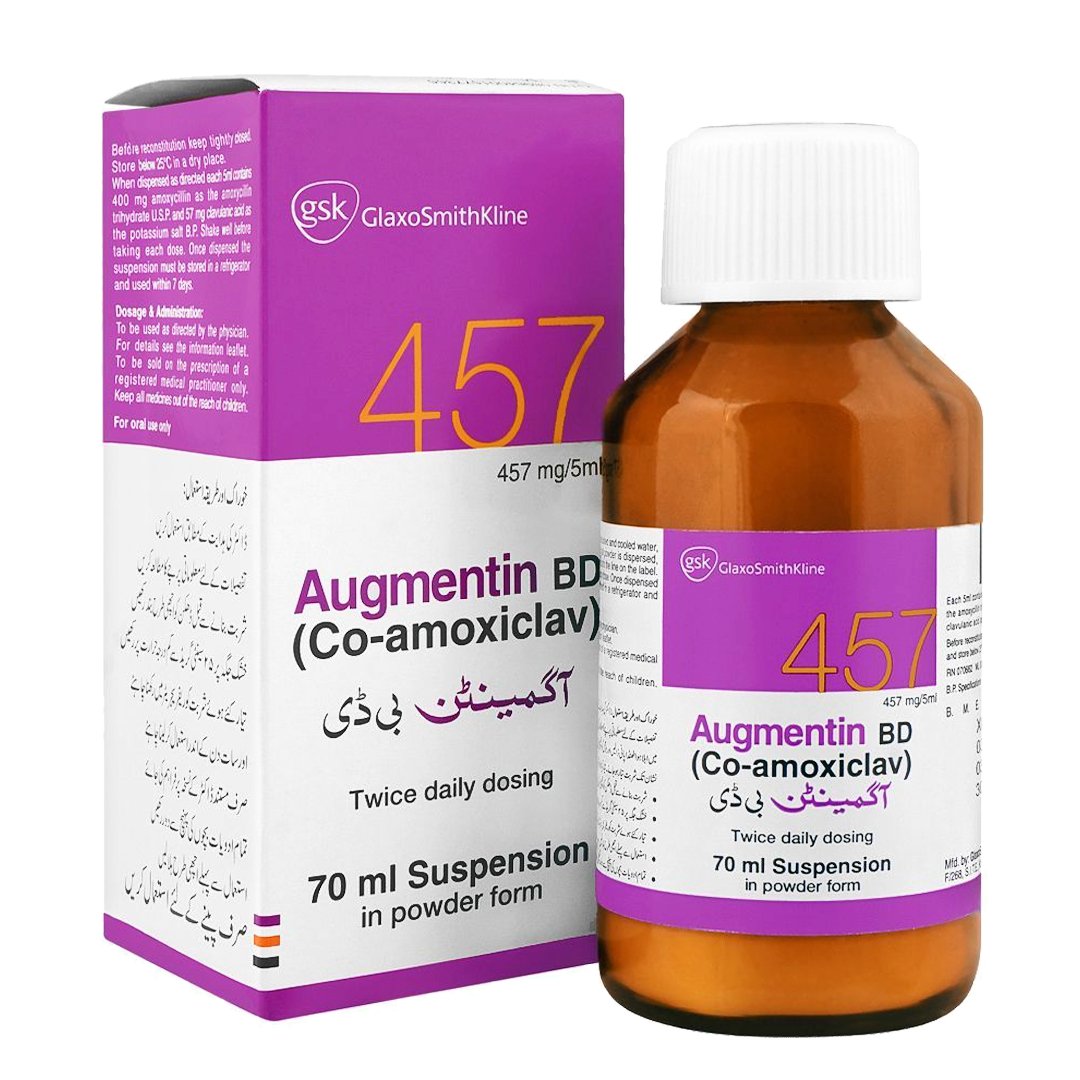 Buy GSK Augmentin BD Suspension 457mg, 70ml Online In Pakistan| My ...