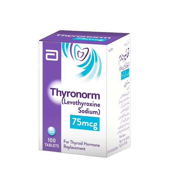 Abbott Thyronorm Tablets 75mcg, 100 Ct