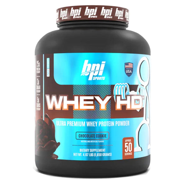 BPI Sports Whey HD Ultra Premium Whey Protein Powder, 4.07 Lbs (Chocolate Cookie Flavors)