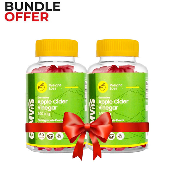 Bundle Pack - Gumvits Apple Cider Vinegar 500mg Gummies, 60 Ct