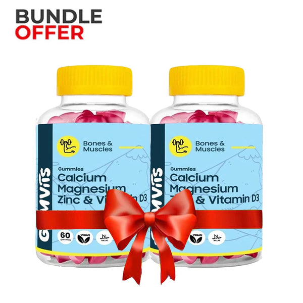 Bundle Pack - Gumvits Calcium Magnesium Zinc & Vitamin D3 Gummies, 60 Ct