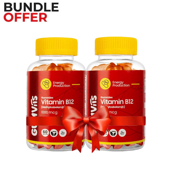 Bundle Pack - Gumvits Vitamin B12 1000mcg Gummies, 60 Ct