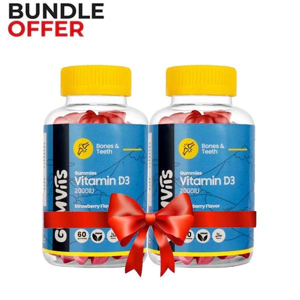 Bundle Pack - Gumvits Vitamin D3 2000IU Gummies, 60 Ct