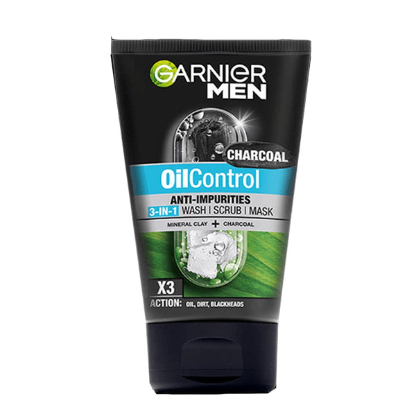 Garnier Men Oil Control Charcoal 3-in-1 Foam, 100ml