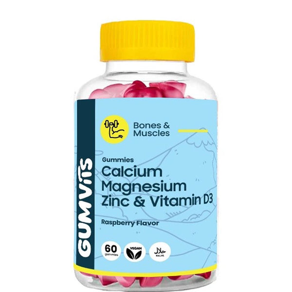 Gumvits Calcium Magnesium Zinc & Vitamin D3 Gummies, 60 Ct