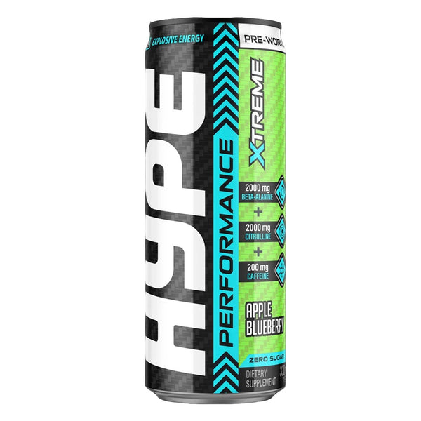 Hype Xtreme Pre-workout Energy Drink (Apple Blueberry), 330ml