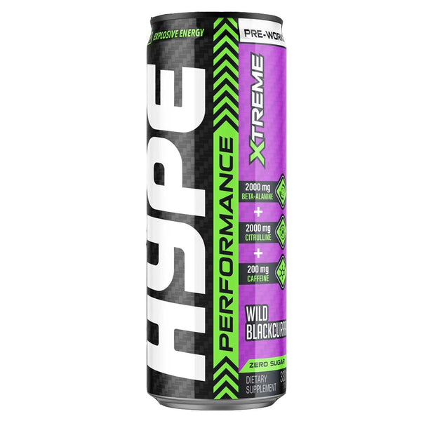 Hype Xtreme Pre-workout Energy Drink (Wild Blackcurrant), 330ml