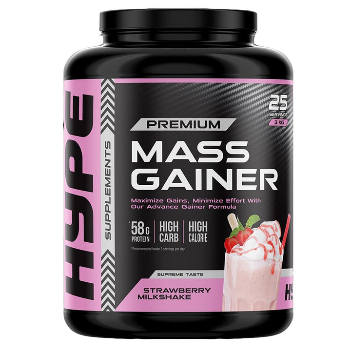 Hype Premium Mass Gainer Strawberry Milkshake