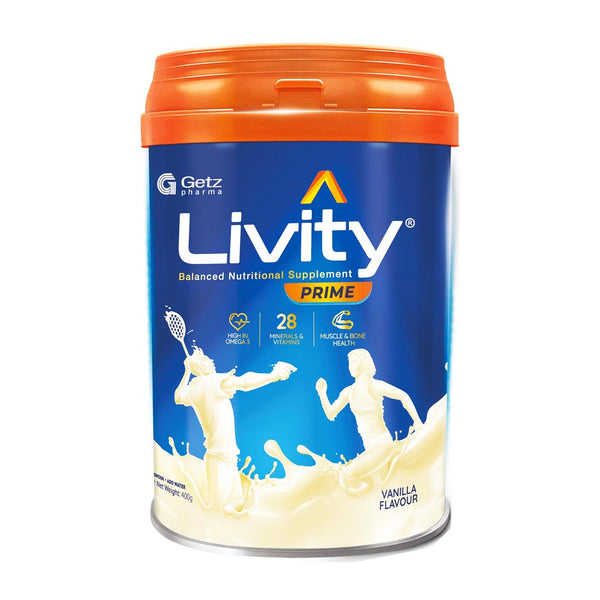 Livity Balanced Nutritional Supplement Vanilla Flavour, 400g - Getz Pharma