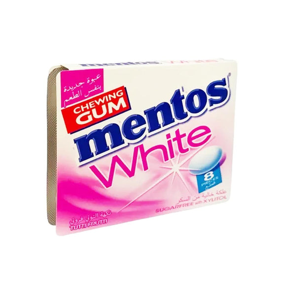 Mentos White Tutti Frutti Sugar Free Gum, 8 Ct