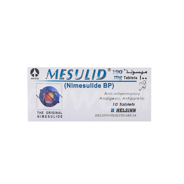 Mesulid Tablets 100mg, 10 Ct - ATCO