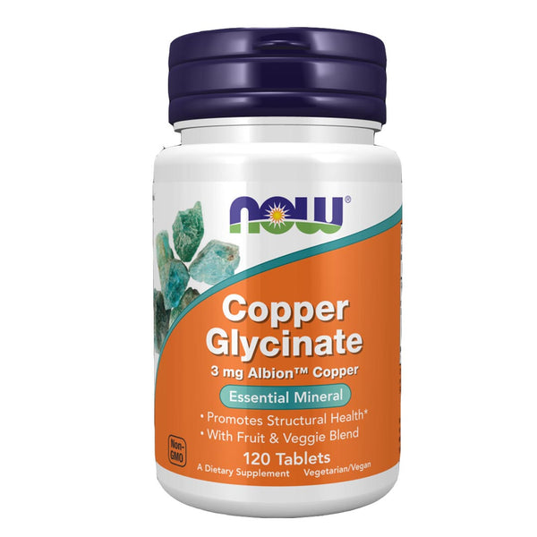 NOW Copper Glycinate 3mg, 120 Ct