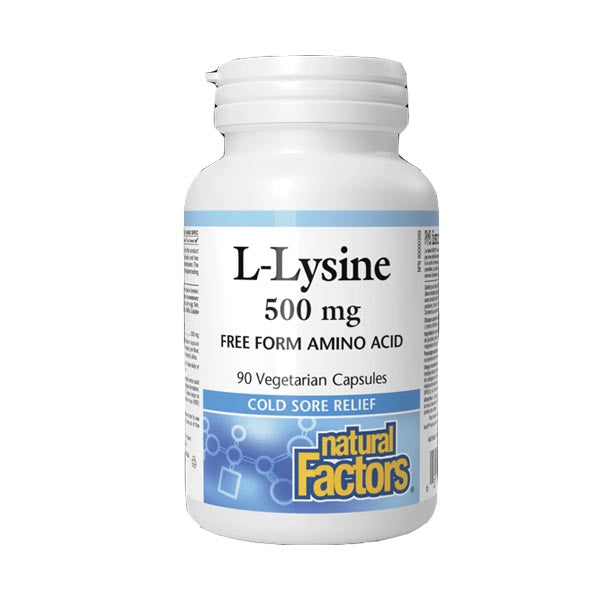 Natural Factors L-Lysine 500mg Veg Capsules, 90 Ct