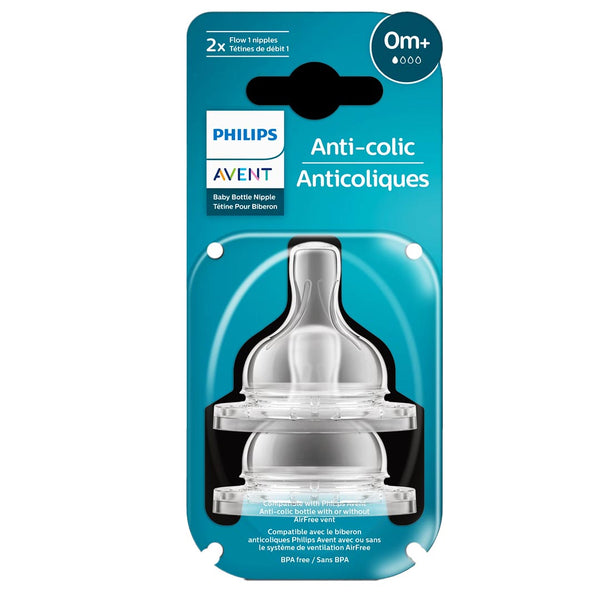 Philips Avent Anti-colic Teats 0m+, 2 Ct