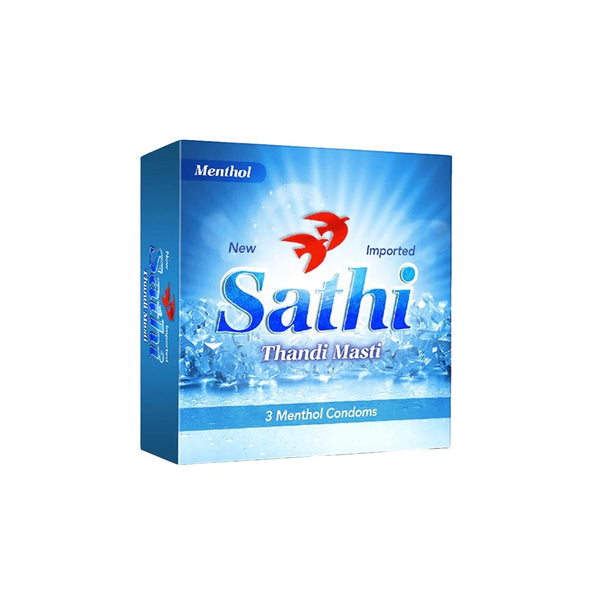 Sathi Menthol Condoms, 3 Ct