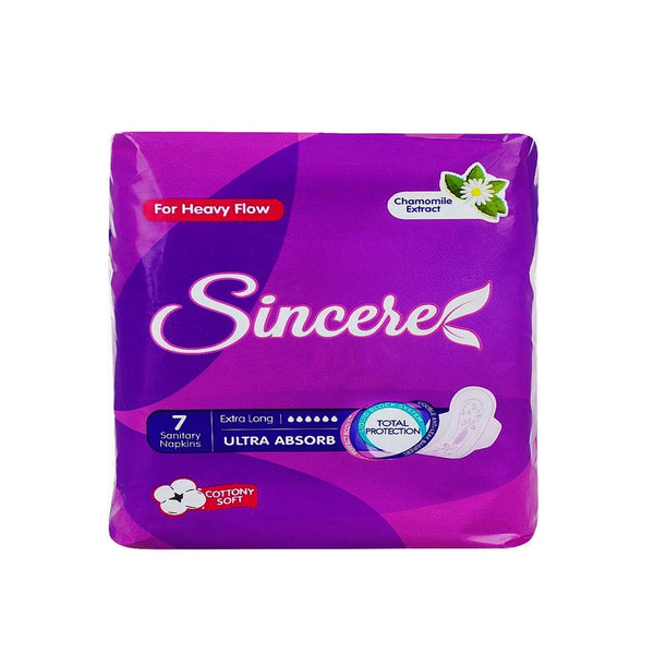 Sincere Ultra Absorb (Extra Long) Sanitary Pads, 7 Ct