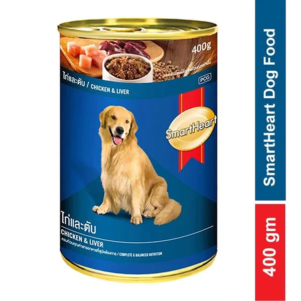 SmartHeart Canned Adult Dog Food - Chicken & Liver, 400g