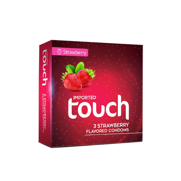 Touch Strawberry Flavored Condoms, 3 Ct