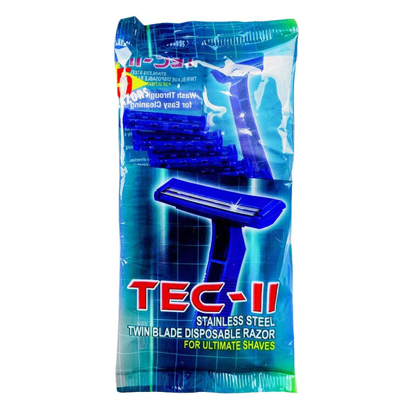 Treet Tech II Stainless Steel Twin Blade Disposable Razor, 5 Ct