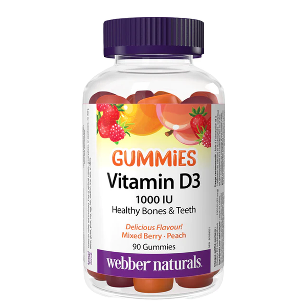 Webber Naturals Vitamin D3 Gummies 1000IU, 90 Ct