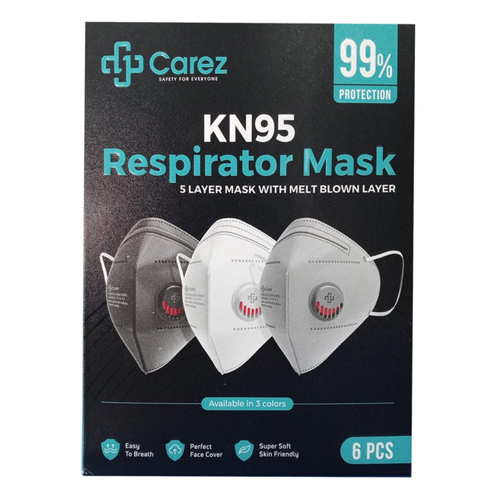 Carez KN95 Respirator Mask, 6 Ct - My Vitamin Store