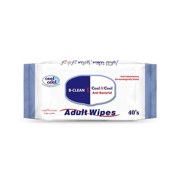Cool & Cool Anti-Bacterial Adult Wipes, 40 Ct - My Vitamin Store
