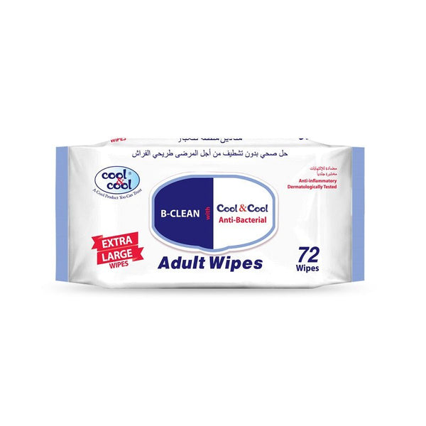 Cool & Cool Anti-Bacterial Adult Wipes, 72 Ct - My Vitamin Store