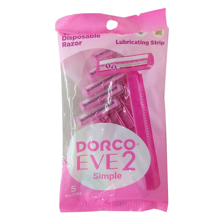 Dorco Twin Blade Disposable Razor With Lubricating Strip For Females, 5 Ct - My Vitamin Store