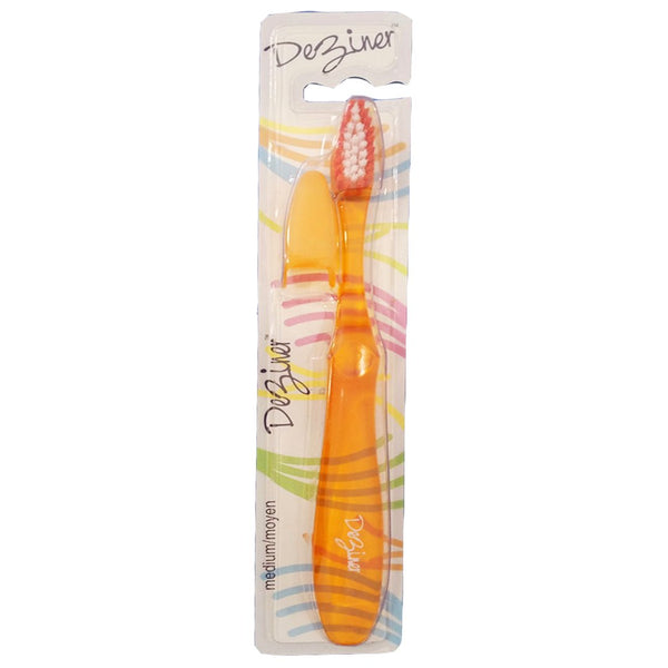 Ezigrip Deziner Medium Toothbrush (Orange), 1 Ct - My Vitamin Store