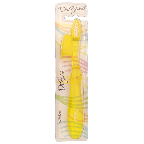 Ezigrip Deziner Soft Toothbrush (Yellow), 1 Ct - My Vitamin Store