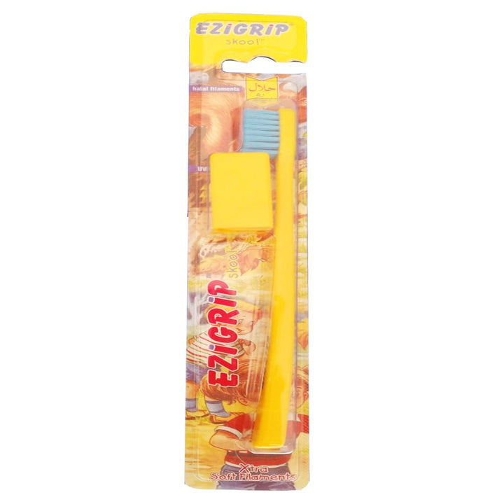 Ezigrip Skool Xtra Soft Filaments Toothbrush (Yellow), 1 Ct - My Vitamin Store
