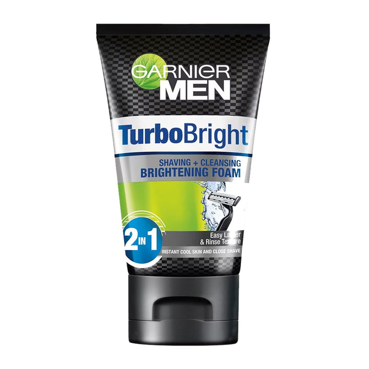 Garnier Men Turbo Bright Shaving + Cleansing Brightening Foam, 100ml - My Vitamin Store