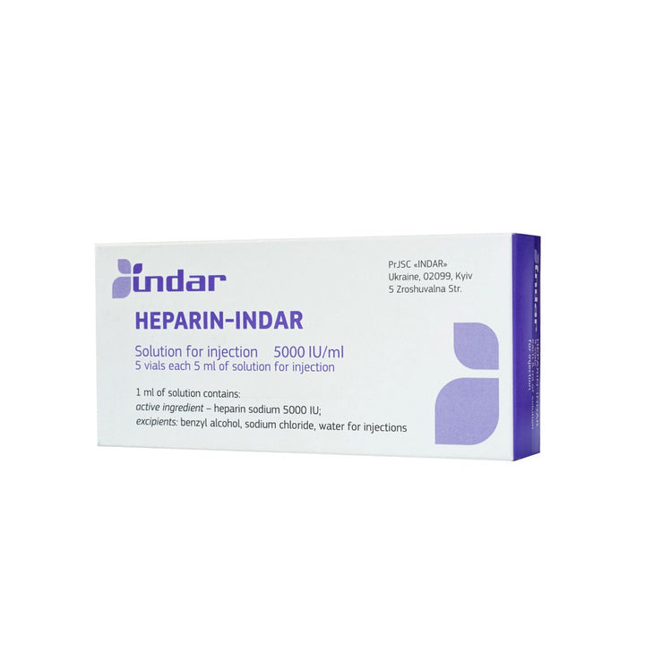 Heparin-Indar 5000 IU Injection Vial, 1 Ct - My Vitamin Store