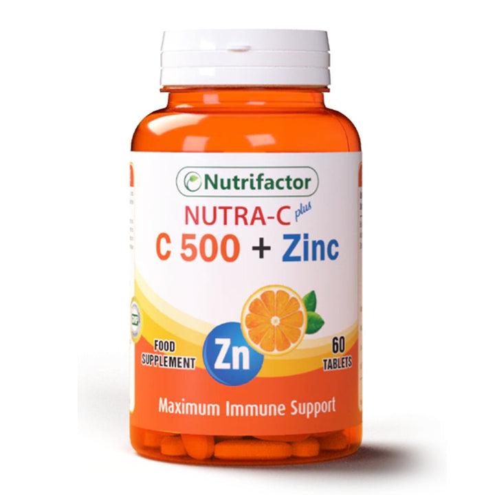 Nutrifactor Nutra-C 500mg Plus Zinc, 60 Ct - My Vitamin Store