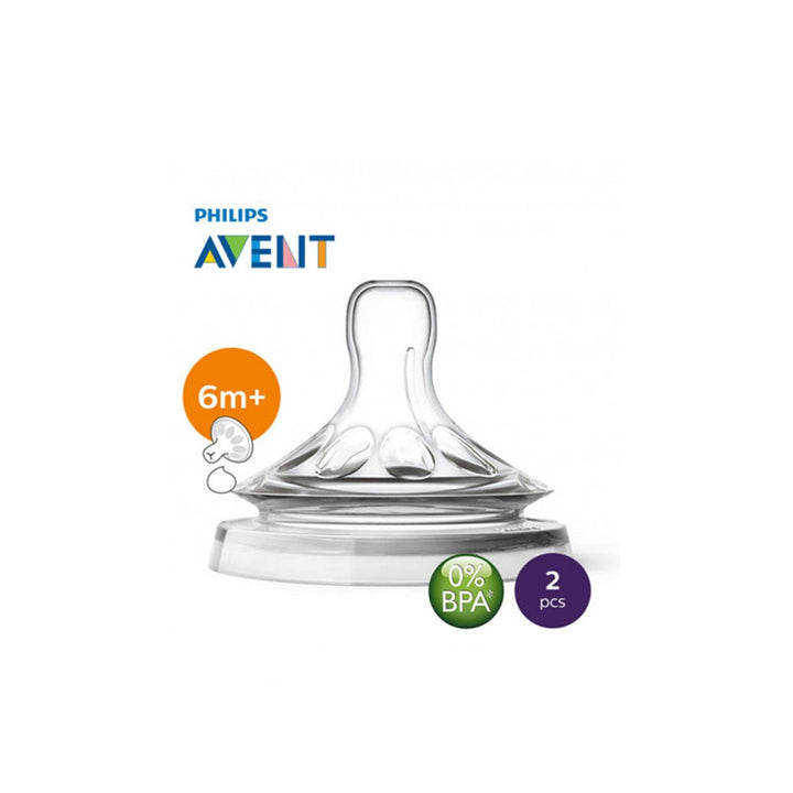 Philips Avent Natural Teats Thick Feed 6m+, 2 Ct - My Vitamin Store