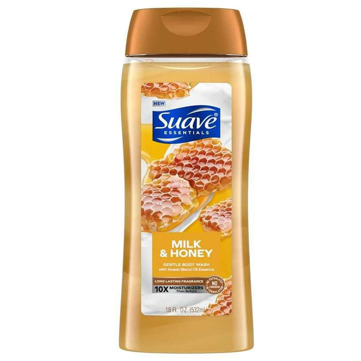 Suave Essentials Milk & Honey Gentle Body Wash, 532ml - My Vitamin Store