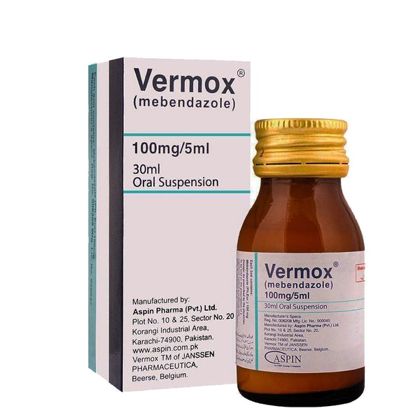 Vermox Oral Suspension, 30ml - Aspin Pharma - My Vitamin Store