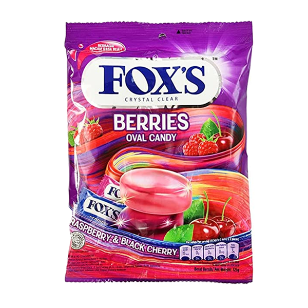 Fox's Crystal Clear Berries Oval Candy, 125g