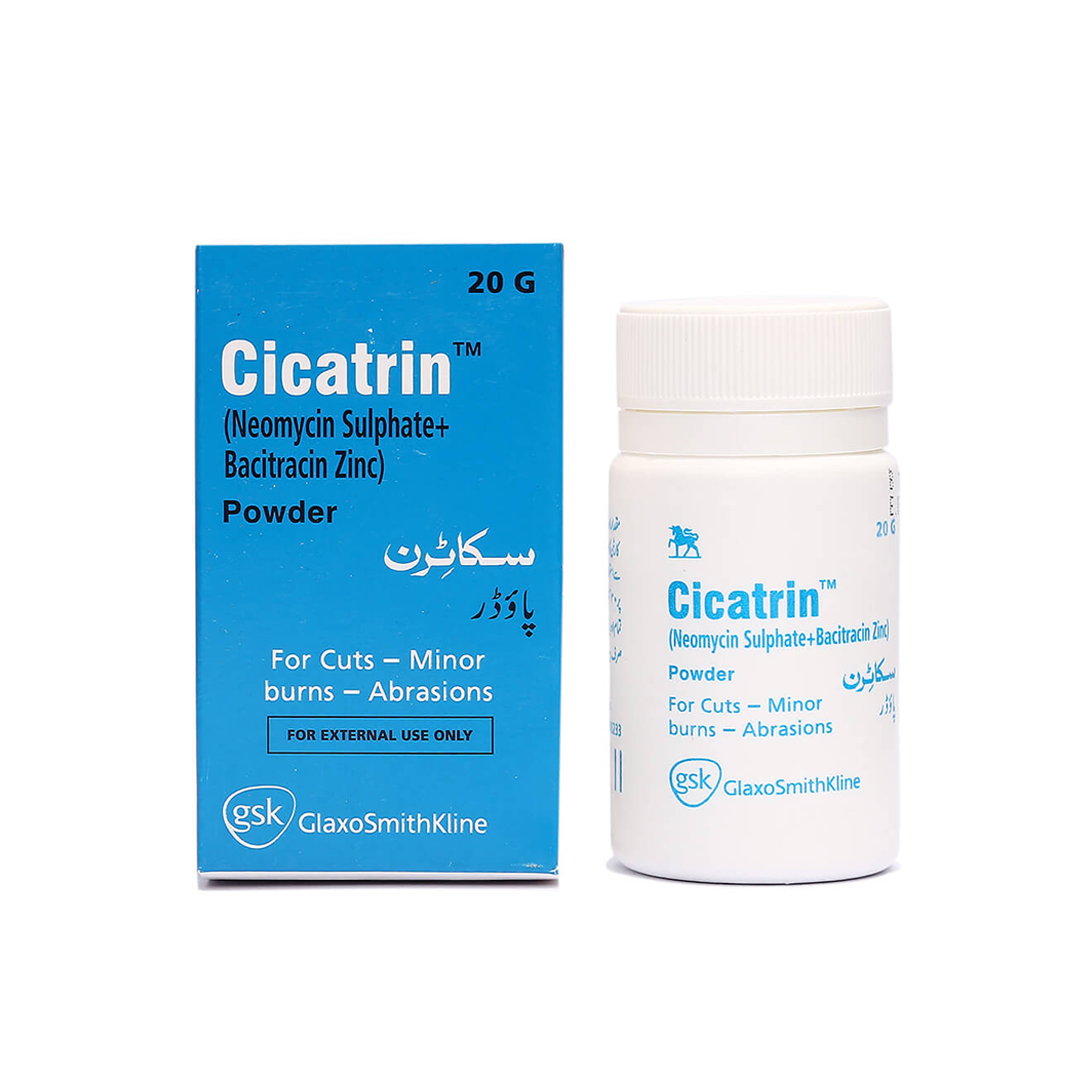 Buy GSK Cicatrin Powder, 20gm (Neomycin Sulphate + Bacitracin Zinc ...